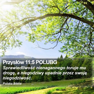 Przysłów 11:5 POLUBG Bible Verse Image