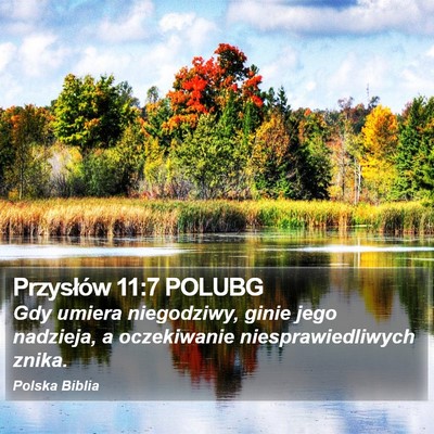 Przysłów 11:7 POLUBG Bible Verse Image