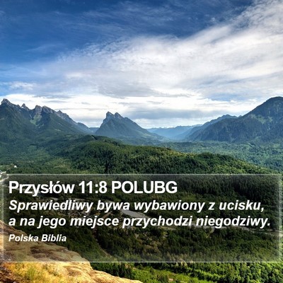 Przysłów 11:8 POLUBG Bible Verse Image
