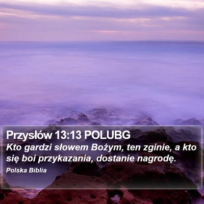 Przysłów 13:13 POLUBG Bible Verse Image