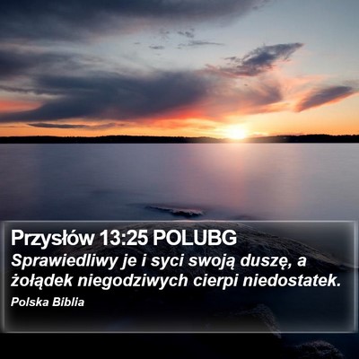 Przysłów 13:25 POLUBG Bible Verse Image