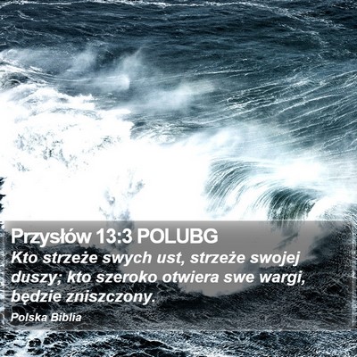 Przysłów 13:3 POLUBG Bible Verse Image