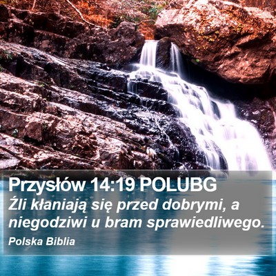 Przysłów 14:19 POLUBG Bible Verse Image