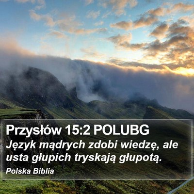 Przysłów 15:2 POLUBG Bible Verse Image
