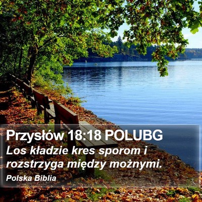 Przysłów 18:18 POLUBG Bible Verse Image