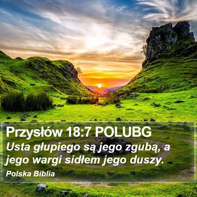 Przysłów 18:7 POLUBG Bible Verse Image
