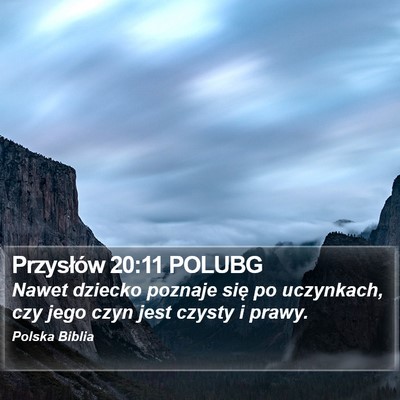 Przysłów 20:11 POLUBG Bible Verse Image