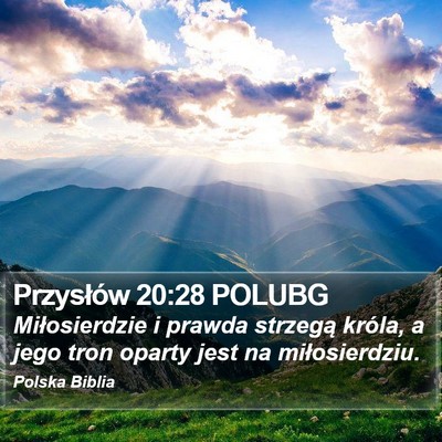 Przysłów 20:28 POLUBG Bible Verse Image