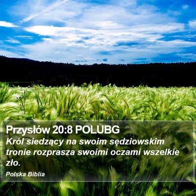 Przysłów 20:8 POLUBG Bible Verse Image