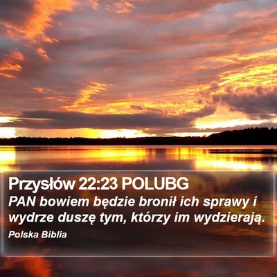 Przysłów 22:23 POLUBG Bible Verse Image