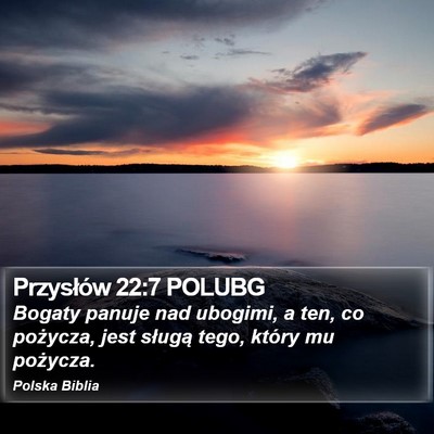 Przysłów 22:7 POLUBG Bible Verse Image
