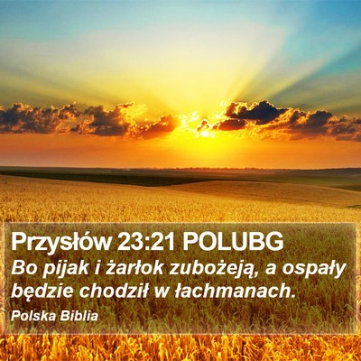 Przysłów 23:21 POLUBG Bible Verse Image