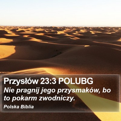 Przysłów 23:3 POLUBG Bible Verse Image