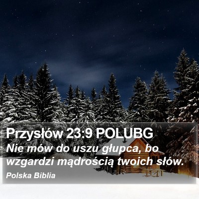 Przysłów 23:9 POLUBG Bible Verse Image