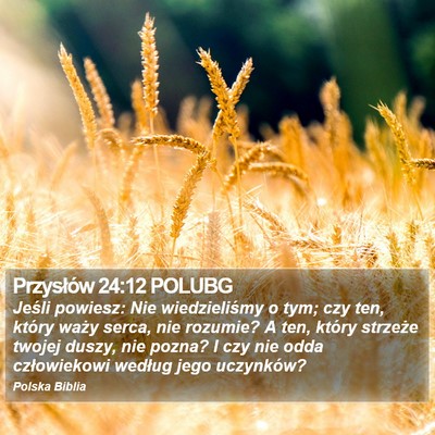 Przysłów 24:12 POLUBG Bible Verse Image