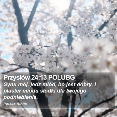 Przysłów 24:13 POLUBG Bible Verse Image