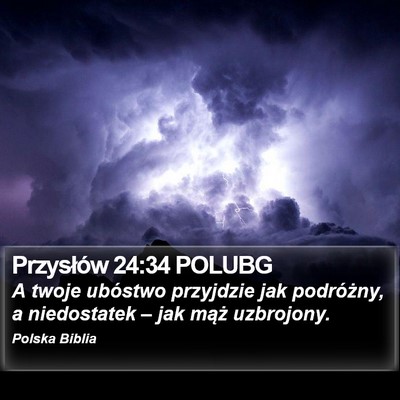 Przysłów 24:34 POLUBG Bible Verse Image