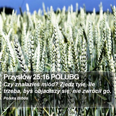 Przysłów 25:16 POLUBG Bible Verse Image