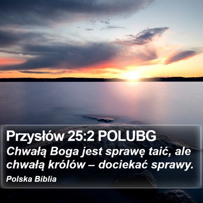 Przysłów 25:2 POLUBG Bible Verse Image