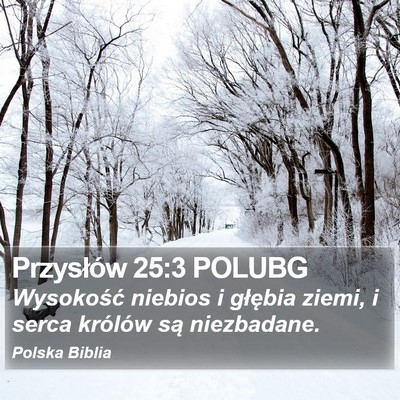 Przysłów 25:3 POLUBG Bible Verse Image