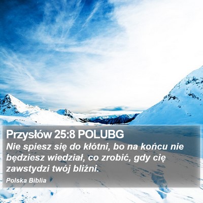Przysłów 25:8 POLUBG Bible Verse Image