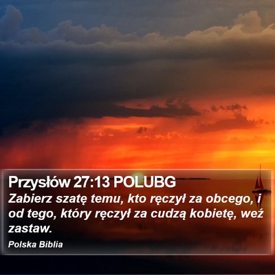 Przysłów 27:13 POLUBG Bible Verse Image