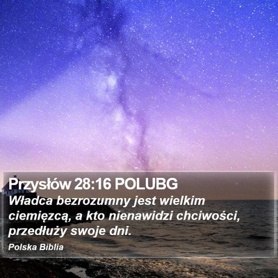 Przysłów 28:16 POLUBG Bible Verse Image