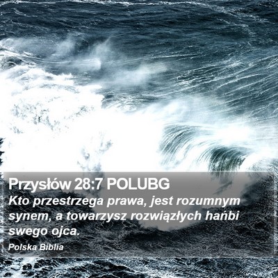 Przysłów 28:7 POLUBG Bible Verse Image