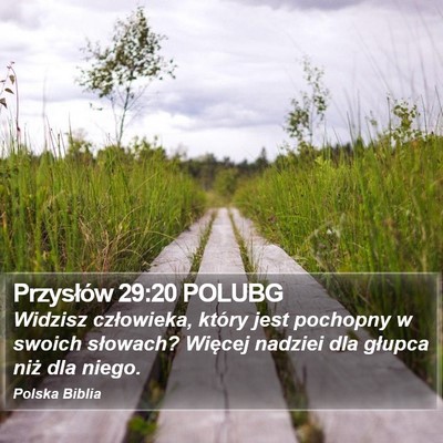 Przysłów 29:20 POLUBG Bible Verse Image