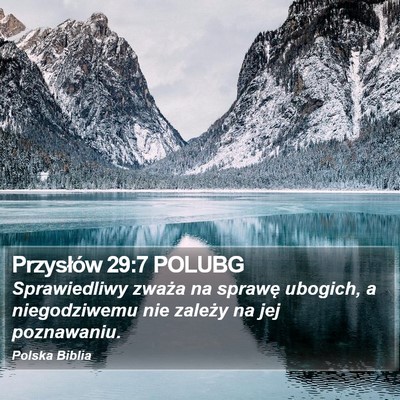 Przysłów 29:7 POLUBG Bible Verse Image