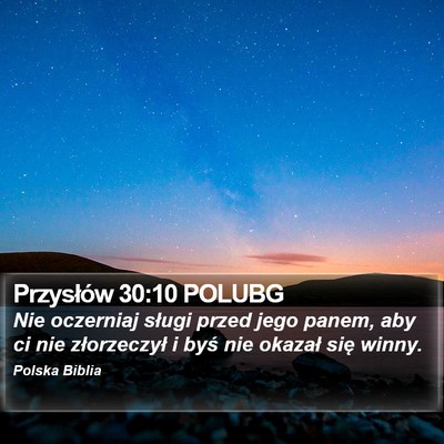 Przysłów 30:10 POLUBG Bible Verse Image