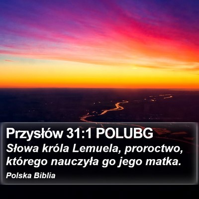 Przysłów 31:1 POLUBG Bible Verse Image