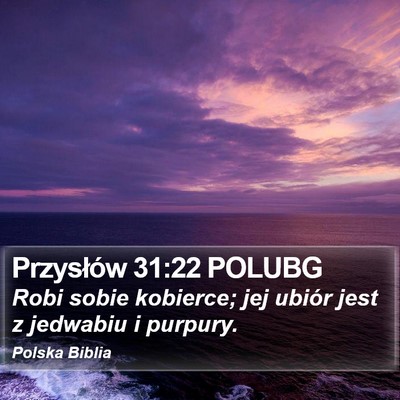 Przysłów 31:22 POLUBG Bible Verse Image