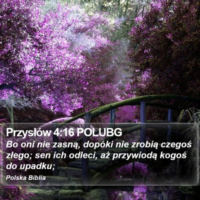 Przysłów 4:16 POLUBG Bible Verse Image