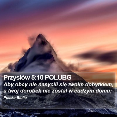 Przysłów 5:10 POLUBG Bible Verse Image