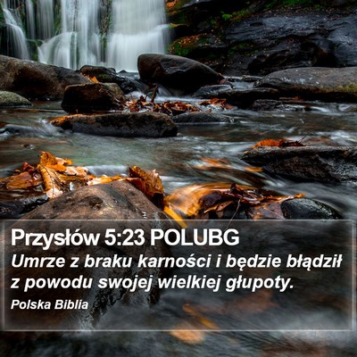 Przysłów 5:23 POLUBG Bible Verse Image