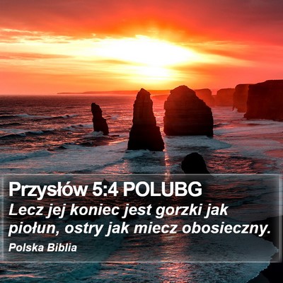 Przysłów 5:4 POLUBG Bible Verse Image