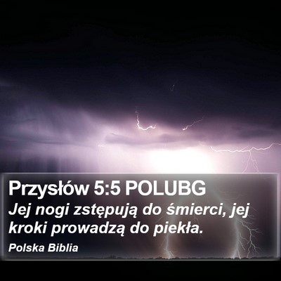 Przysłów 5:5 POLUBG Bible Verse Image