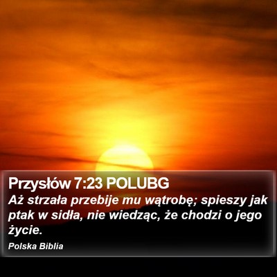 Przysłów 7:23 POLUBG Bible Verse Image