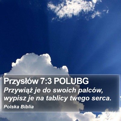 Przysłów 7:3 POLUBG Bible Verse Image
