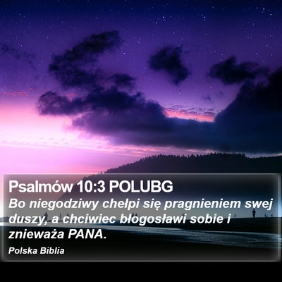Psalmów 10:3 POLUBG Bible Verse Image