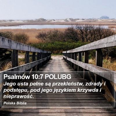 Psalmów 10:7 POLUBG Bible Verse Image