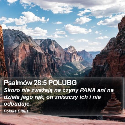 Psalmów 28:5 POLUBG Bible Verse Image