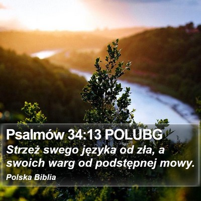 Psalmów 34:13 POLUBG Bible Verse Image