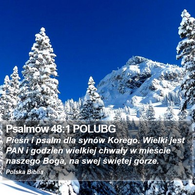 Psalmów 48:1 POLUBG Bible Verse Image