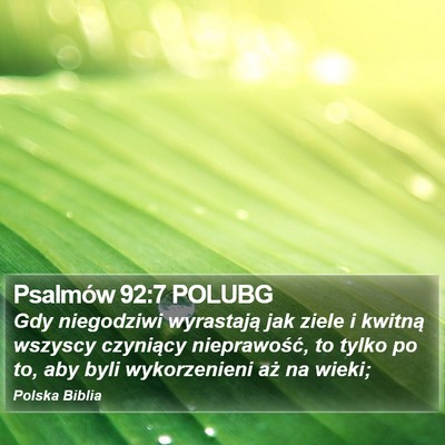 Psalmów 92:7 POLUBG Bible Verse Image
