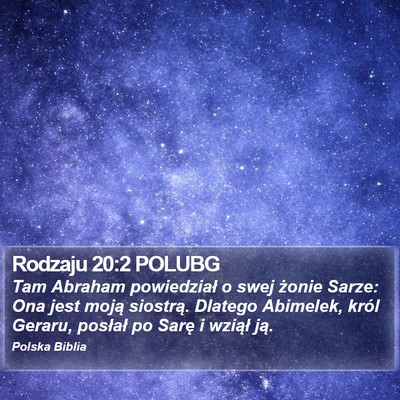 Rodzaju 20:2 POLUBG Bible Verse Image