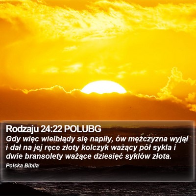 Rodzaju 24:22 POLUBG Bible Verse Image