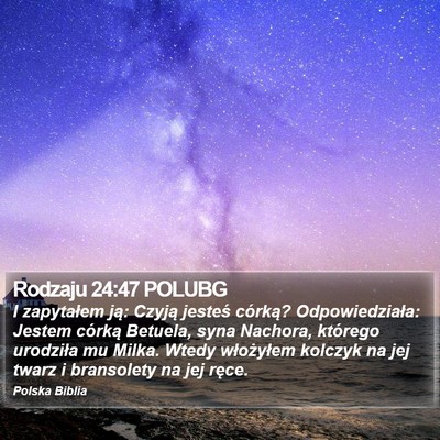 Rodzaju 24:47 POLUBG Bible Verse Image