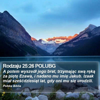 Rodzaju 25:26 POLUBG Bible Verse Image